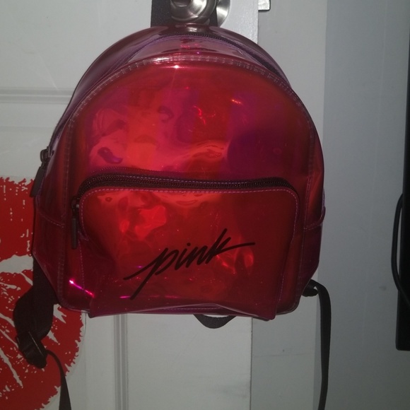 victoria secret pink red backpack